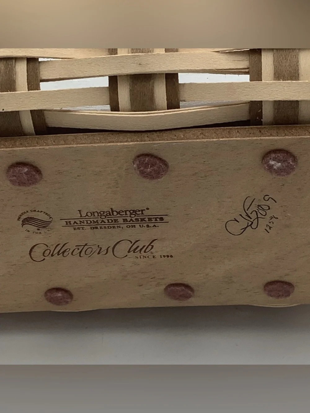 Longaberger Tan and Brown Woven Bicycle Basket with Leather Handles and Liner - Picture 10 of 10